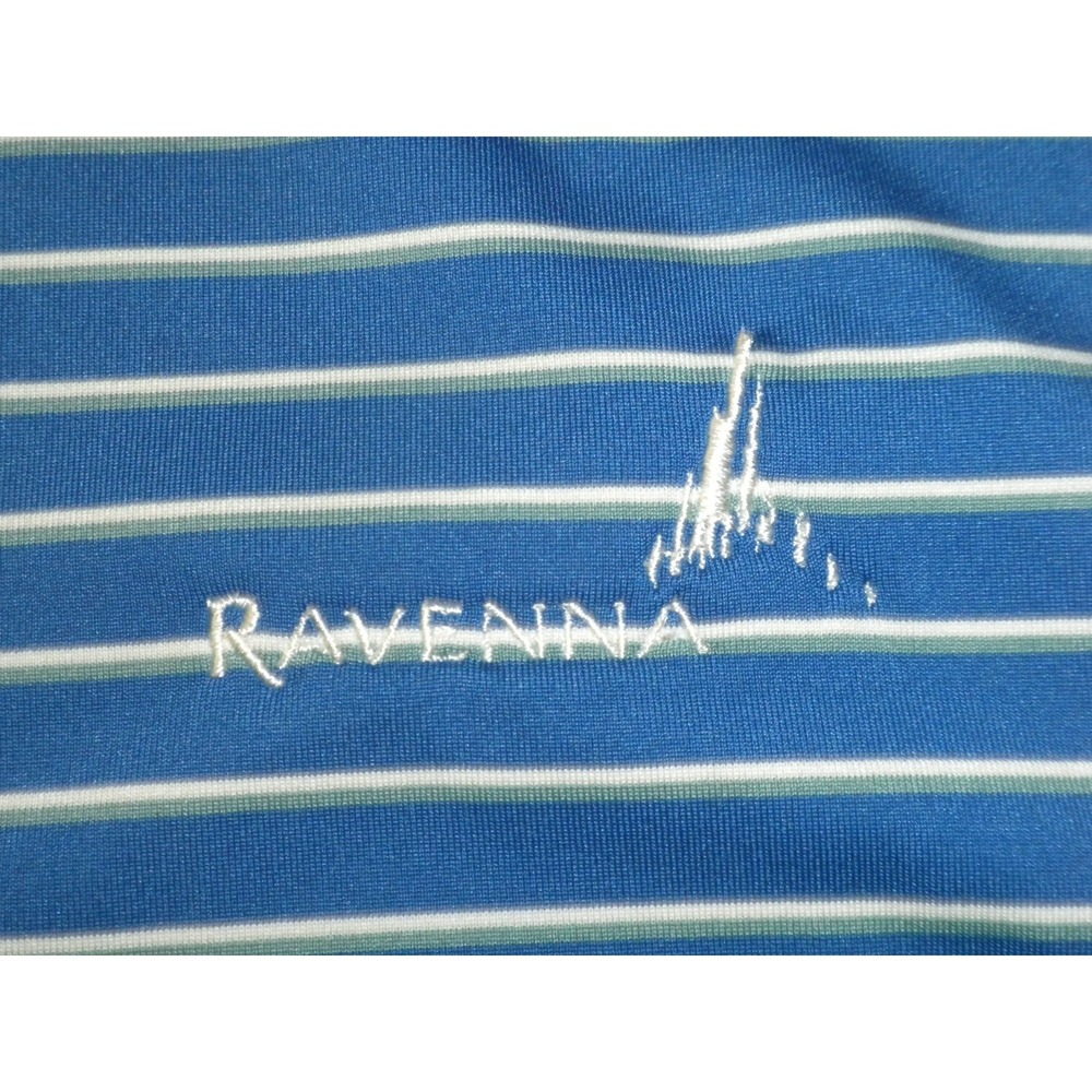 Kjus Polo Shirt Mens 3XL Blue Striped Ravenna Golf Course Nebraska Performance - Picture 5 of 10